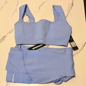 Fashion Nova Light Blue Ribbed Set